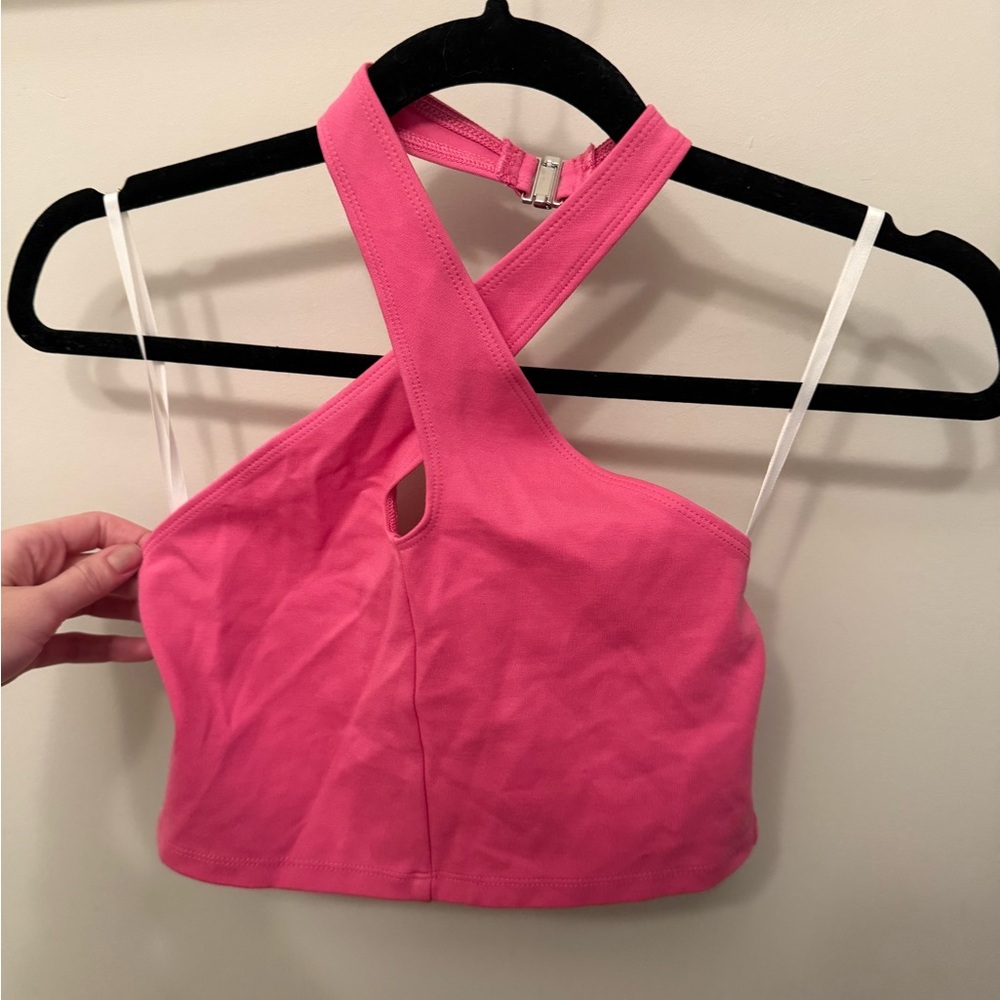 Sunday best pink crop top